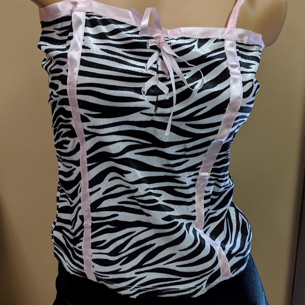 One Blond One Brunette zebra cami and short set